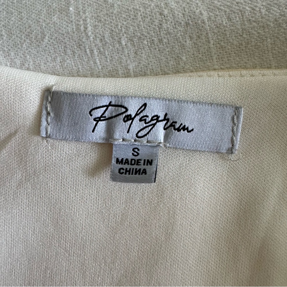 Polagram cream flutter sleeve, pleated dress - Picture 16 of 16